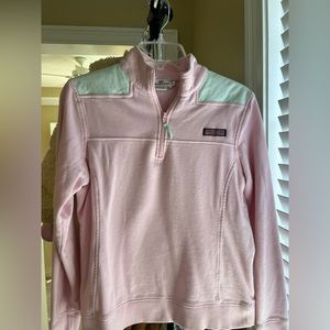 Vineyard vines pink pull over half zip size medium